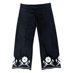 lucky brand knitwear vintage y2k embroidered cropped sweatpants